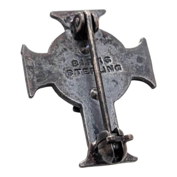 Birks Sterling Silver Cross with Chalice Pin Brooch In Box First Communion - Picture 3 of 4